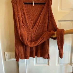 Free People rust nubby knit sweater